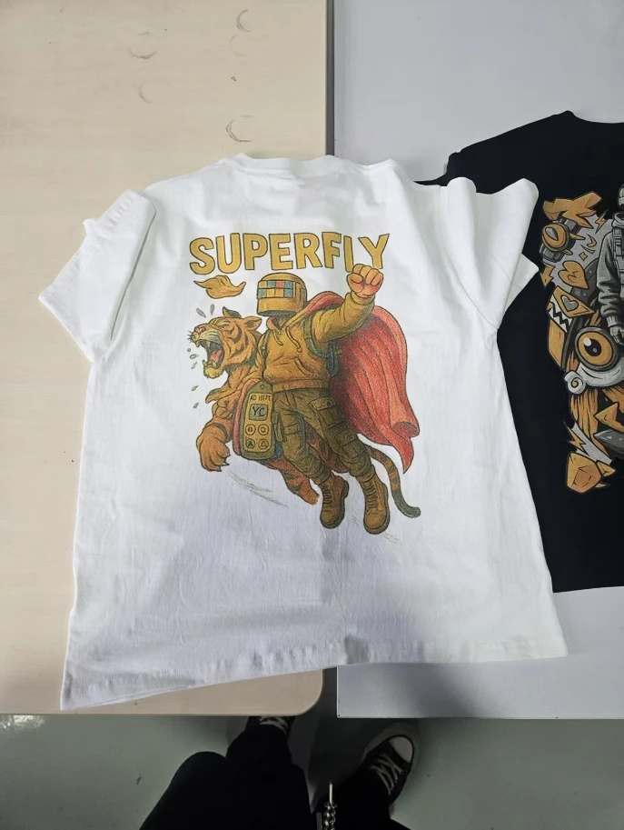 Camiseta personalizada con impresión DTG, camisetas de algodón 100% de 300GSM para hombre, camisetas informales holgadas de alta calidad para mujer, ropa de trabajo superior personalizada - Imagen 33