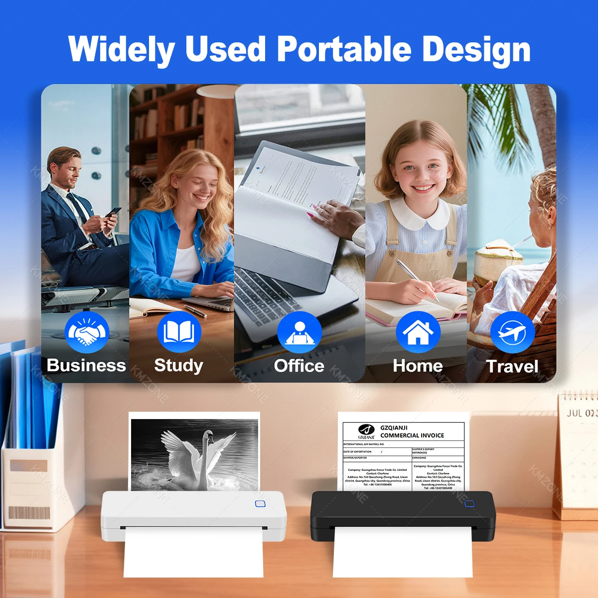 Impresora térmica Bluetooth A4 compatible con tamaños 2 “/3”/4"/A4 Dispositivo de impresión inalámbrico portátil Ideal para viajes Papel térmico A4 - Imagen 21