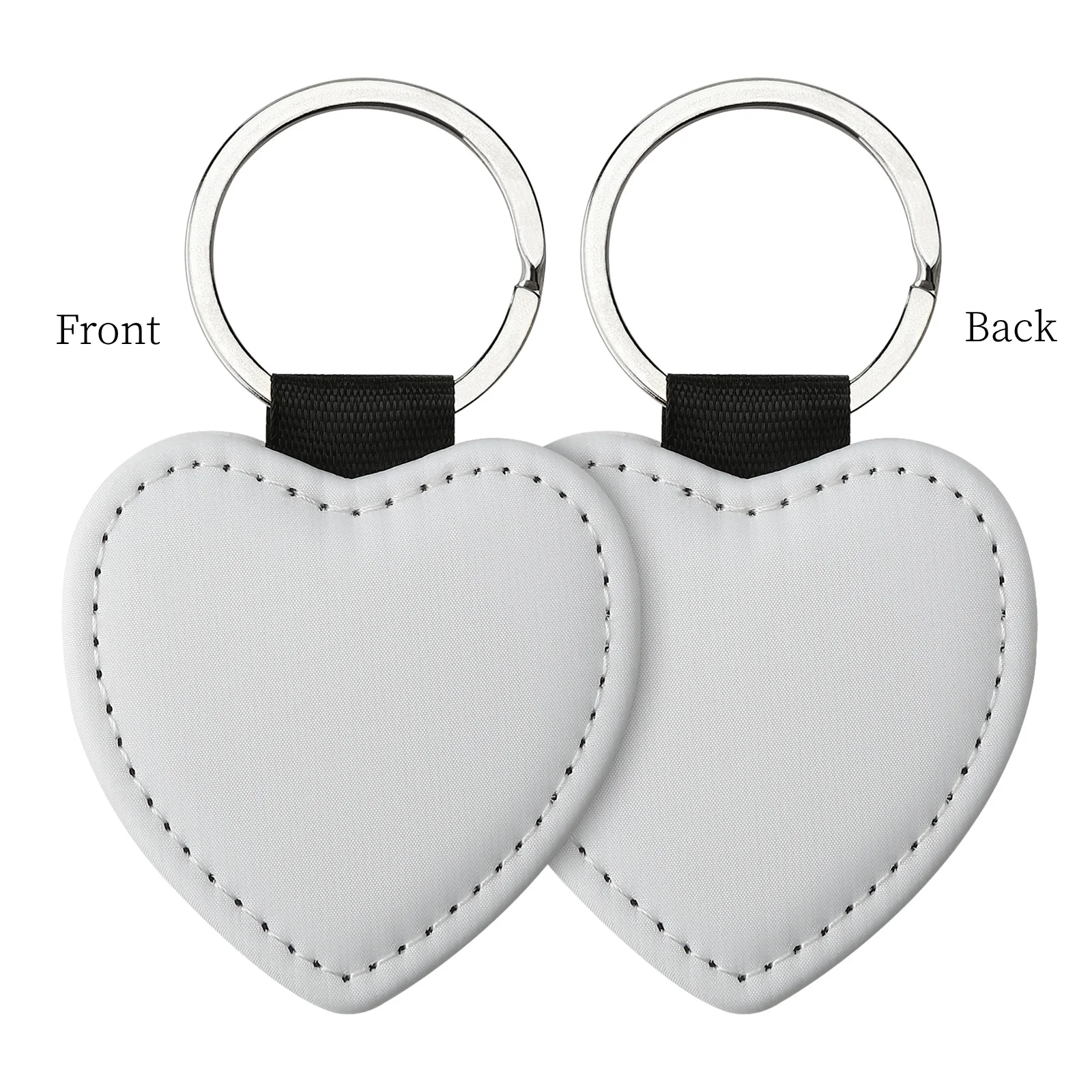 Sublimation Blank Keychains DIY Heat Transfer ID Tags Sublimation Keyrings Creative Gifts PU Leather Keychain - Imagen 4