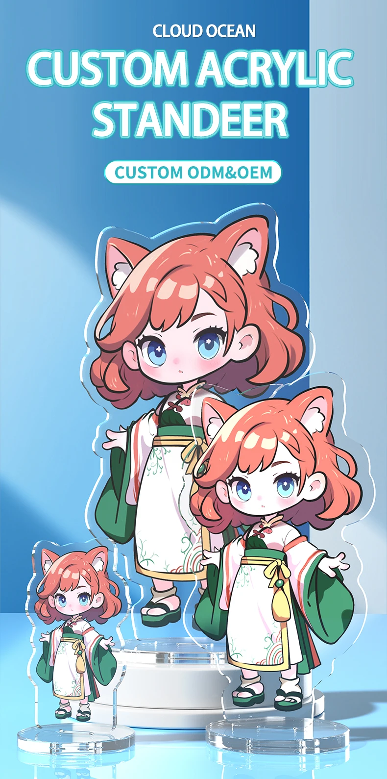 Soporte acrílico transparente personalizado personaje de dibujos animados de Anime personalizado de pie transparente impresión de doble cara foto Standees - Imagen 11