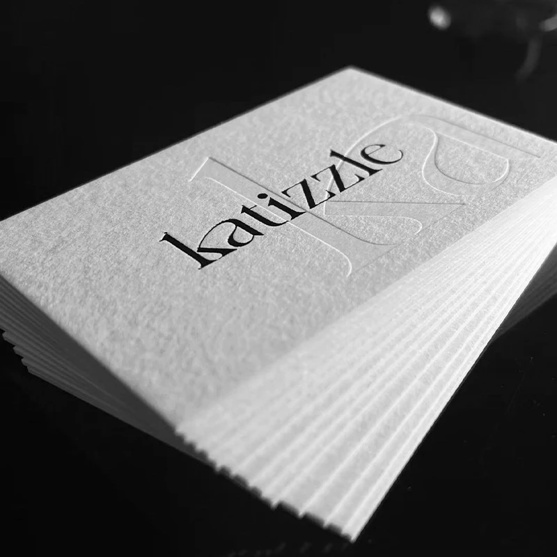 Tarjetas de Visita Personalizadas con Impresión Tipográfica en Blanco, Grabadas en Relieve/Grabadas en Bajo Relieve con Texto/Logotipo Personalizado, Tarjetas de Presentación y Tarjetas de Agradecimiento - Imagen 6
