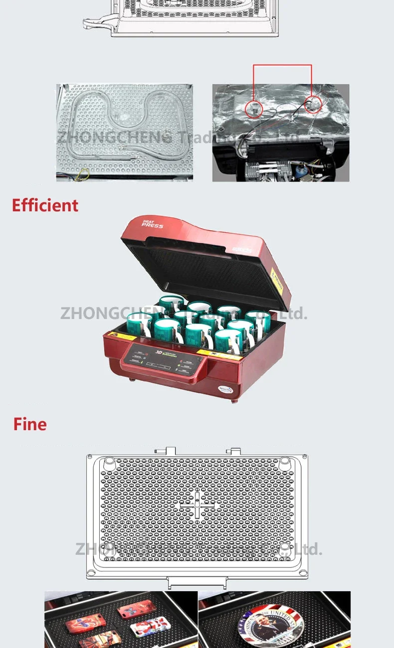 Gran oferta, máquina de prensado en caliente 3D, máquina de transferencia de calor al vacío, funda móvil, taza, máquina de estampado en caliente al vacío, equipo de sublimación térmica - Imagen 10