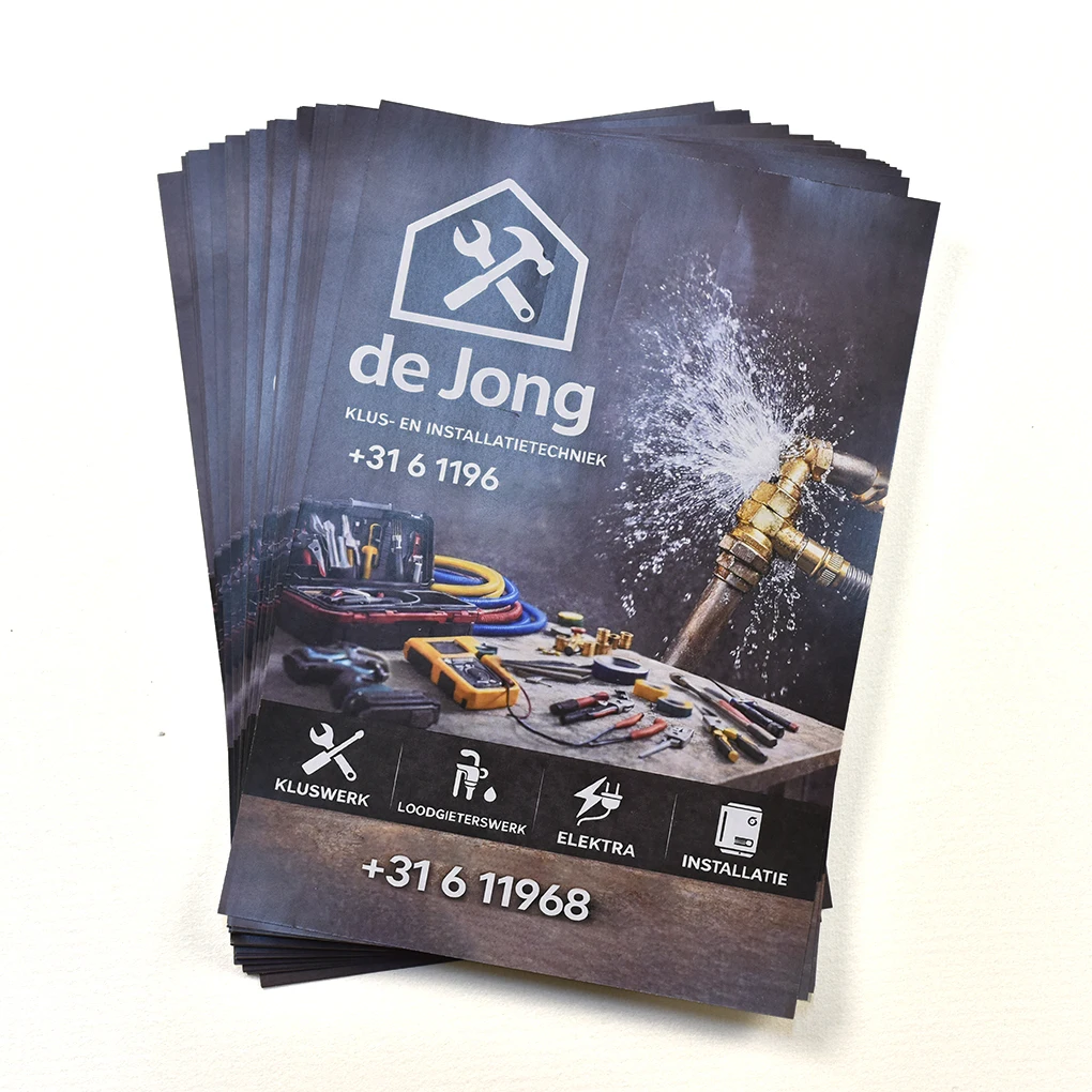 Flyers personalizados, folletos publicitarios, menú, páginas de producto, impresión a todo color de doble cara, papel de copia de 80 g/m2 y papel artístico de 157 g/m2 - Imagen 5