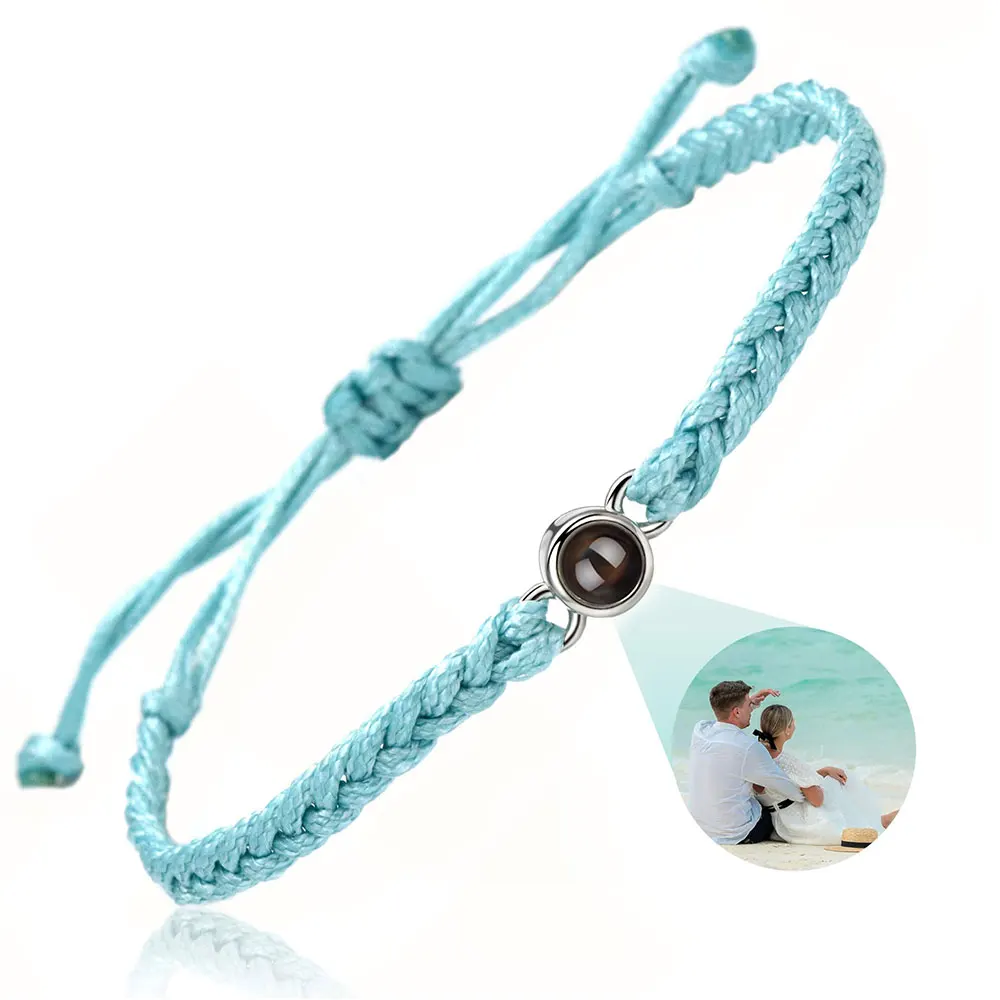 Pulsera de fotos personalizada con proyección de fotos, pulsera de proyección de fotos personalizada tejida a mano, pulsera de memoria, foto al por mayor - Imagen 13