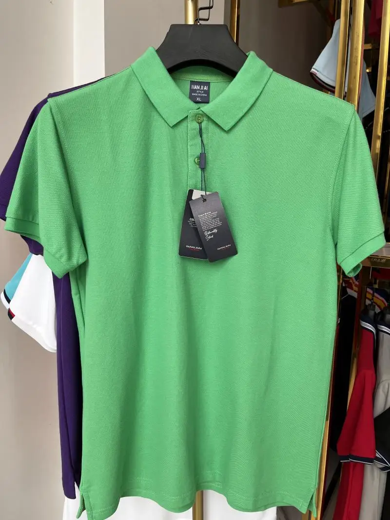 Polo de algodón 100% de 230g para hombre y mujer, Top transpirable de manga corta con estampado de logotipo personalizado, bordado, nombre del grupo de la empresa, verano - Imagen 33