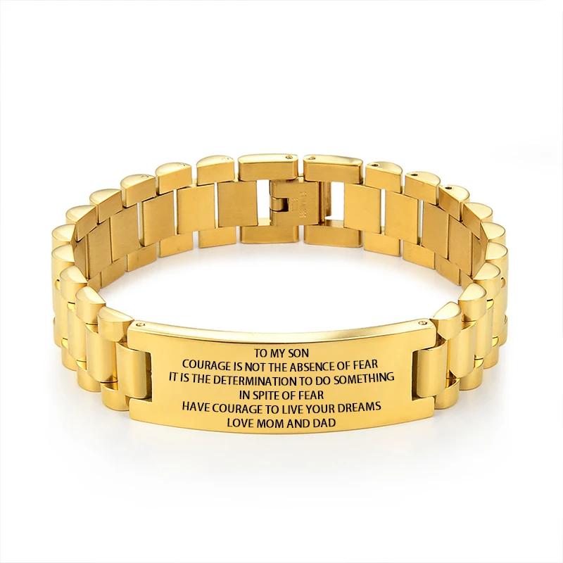 Pulsera con texto de imagen personalizada, pulsera de eslabones de acero inoxidable, pulsera con grabado personalizado, foto/texto/nombre, joyería para hombres - Imagen 13