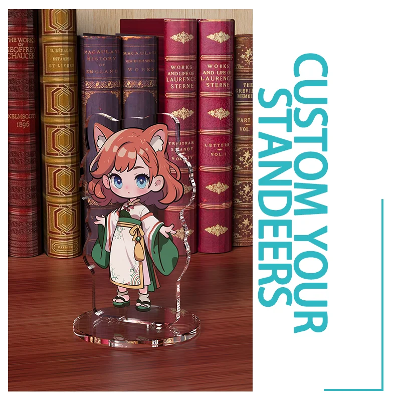 Soporte acrílico transparente personalizado personaje de dibujos animados de Anime personalizado de pie transparente impresión de doble cara foto Standees - Imagen 2