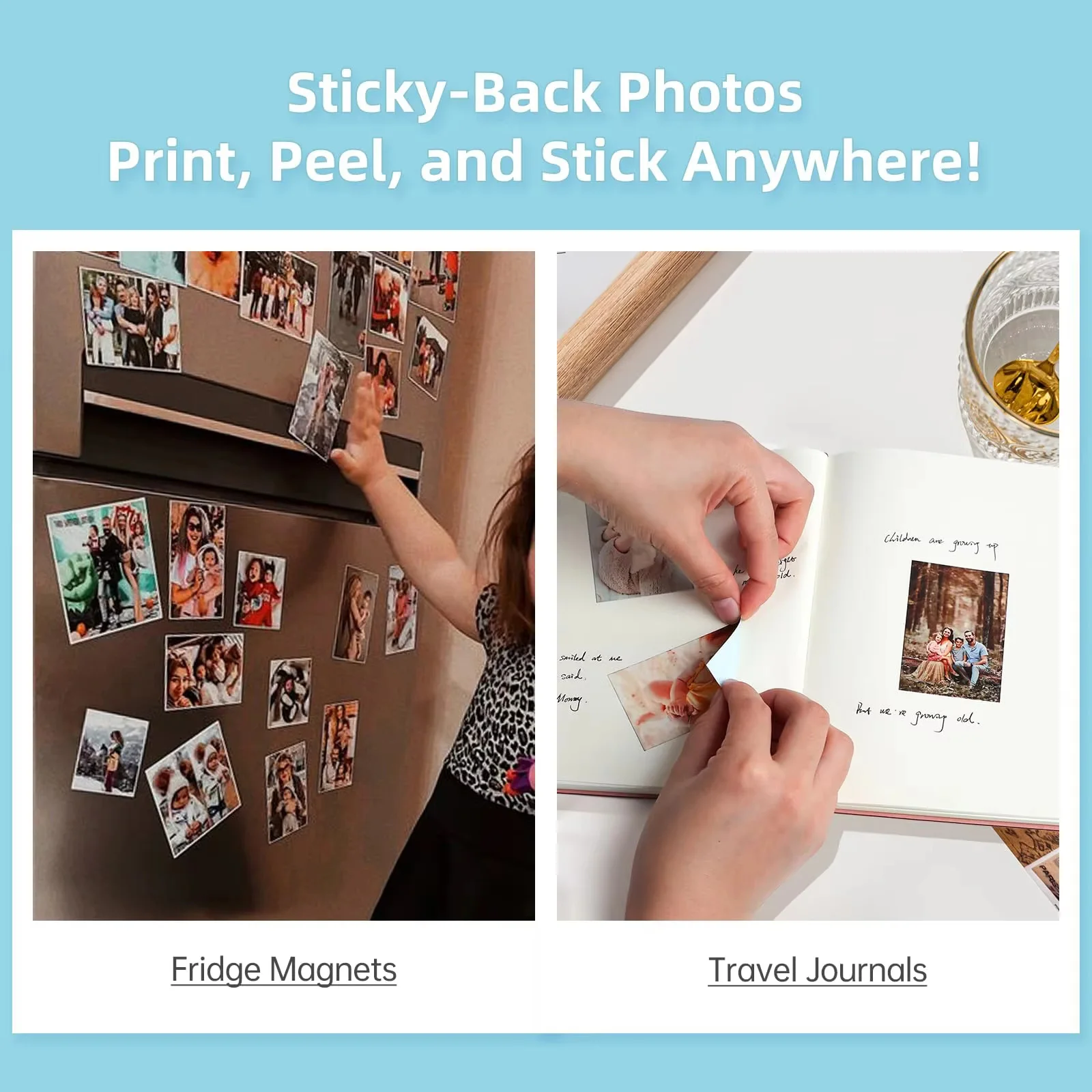 Impresora fotográfica en Color HPRT MT53, 2x3 pulgadas, bolsillo de papel con respaldo adhesivo, impresión Bluetooth, impresora fotográfica instantánea, bolsa de papel con respaldo adhesivo - Imagen 4
