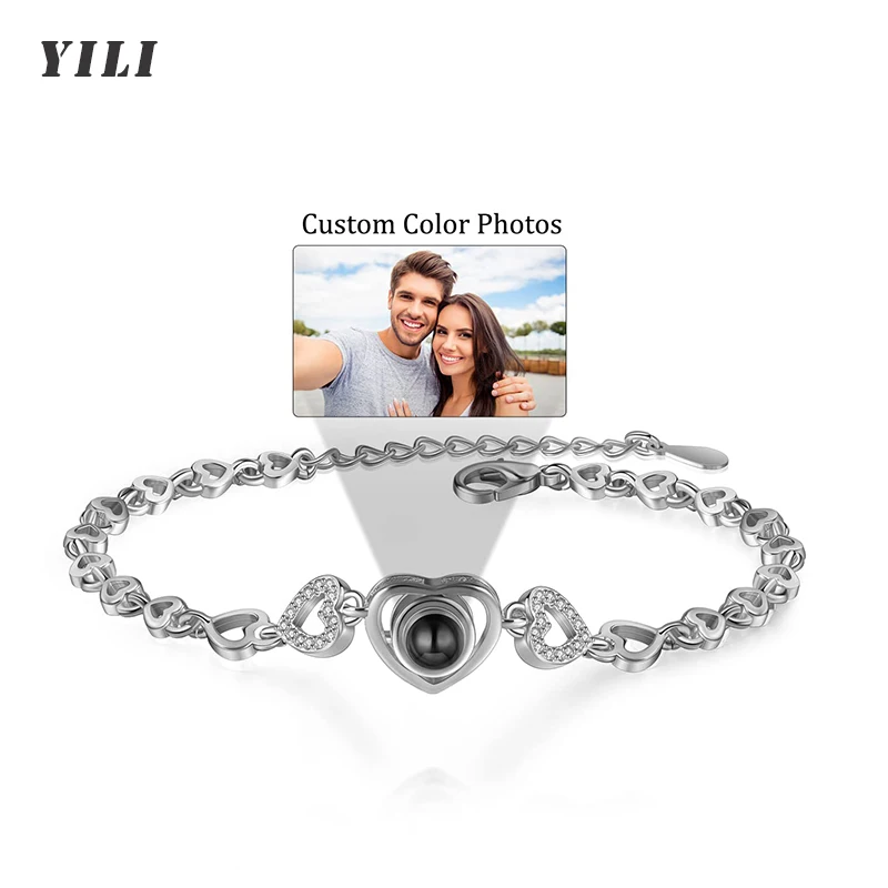 Pulsera con Foto Personalizada, Pulseras con Proyección de Imagen en 100 Idiomas, Te Amo, Pulsera de Acero Inoxidable - Imagen 31